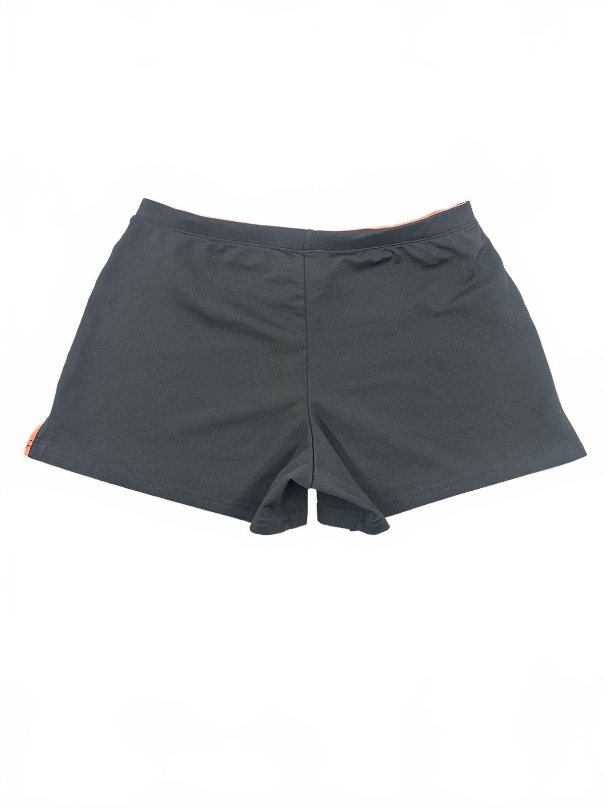 ProSpirit Sporty Black and Coral Waistband Shorts with Drawstring and Side Slits