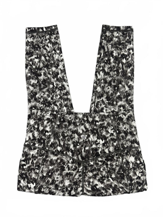Athleta Salutation Stash 7/8 Tight Leggings Black White Abstract Print