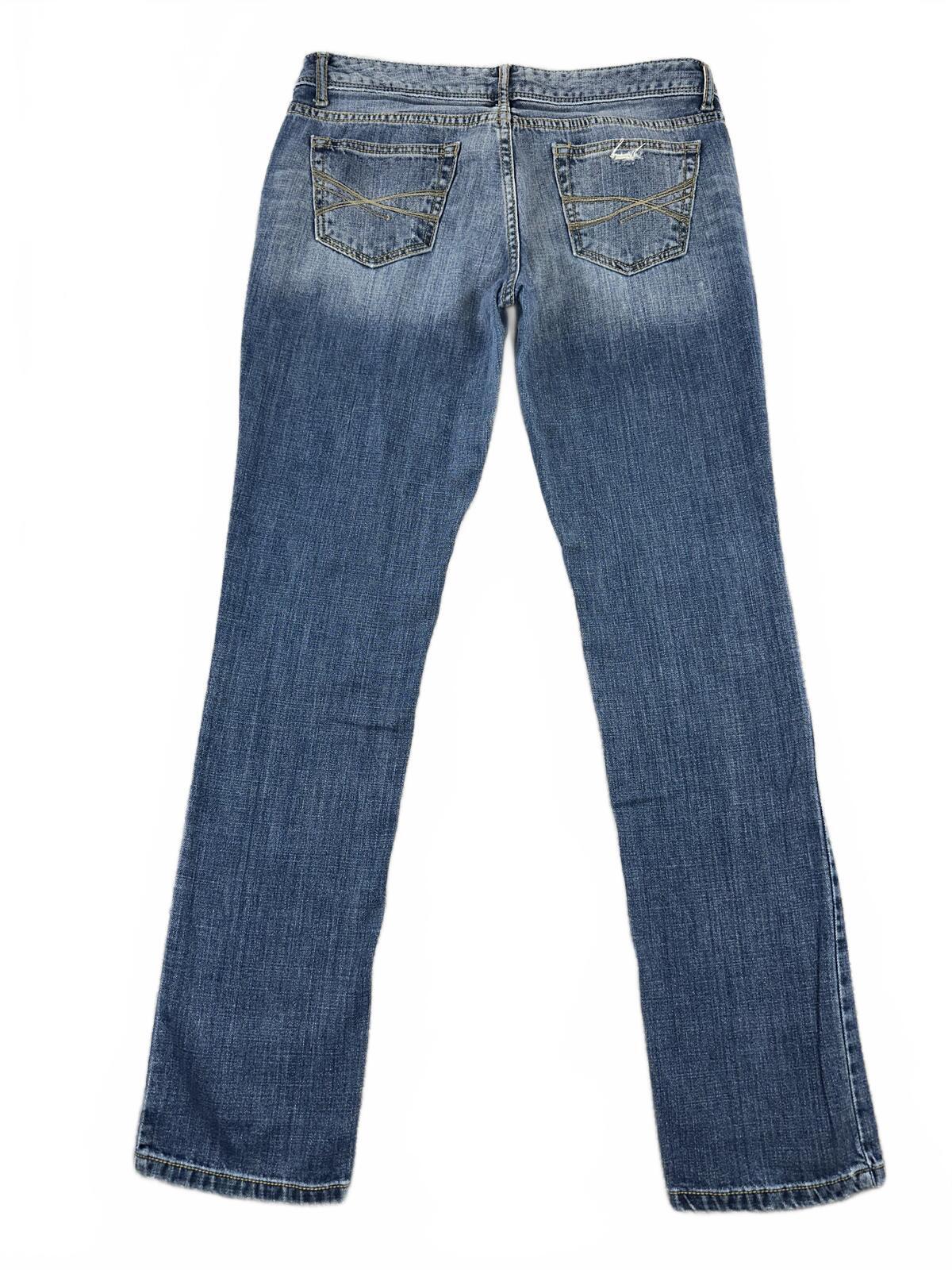 Aéropostale Vintage Distressed Bootcut Jeans Medium Wash Blue Denim