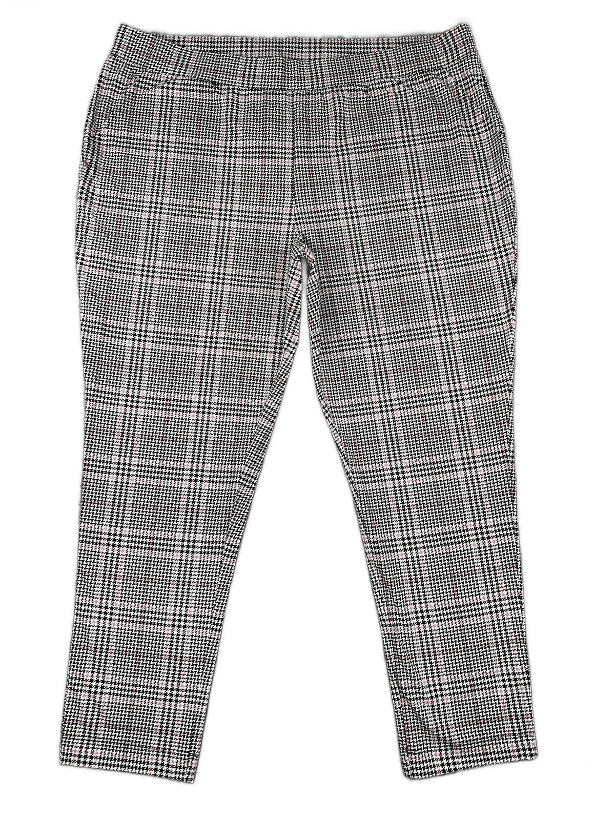 d&co. denim + company Black and White Plaid Stretch Tailored Pants