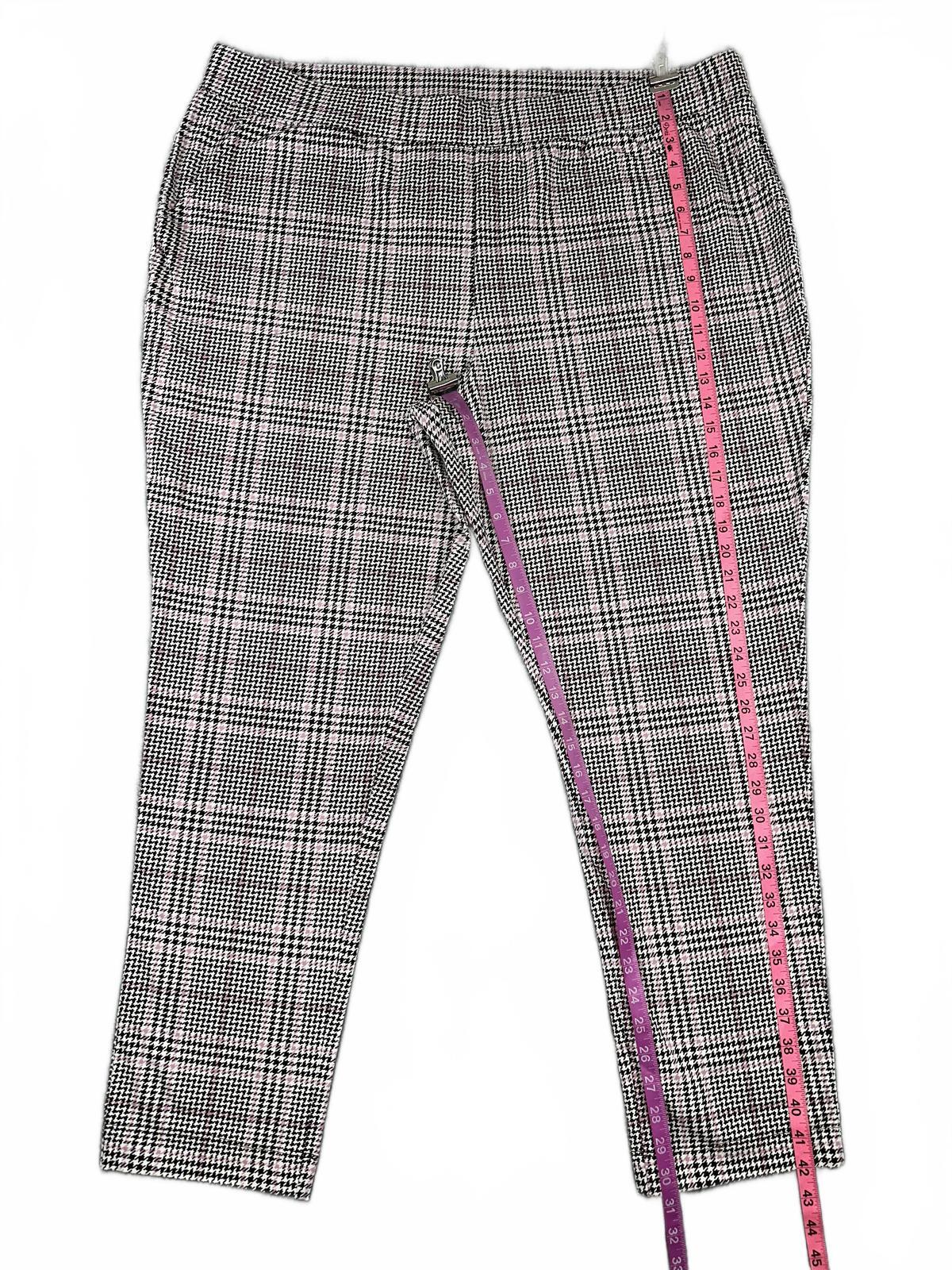 d&co. denim + company Black and White Plaid Stretch Tailored Pants