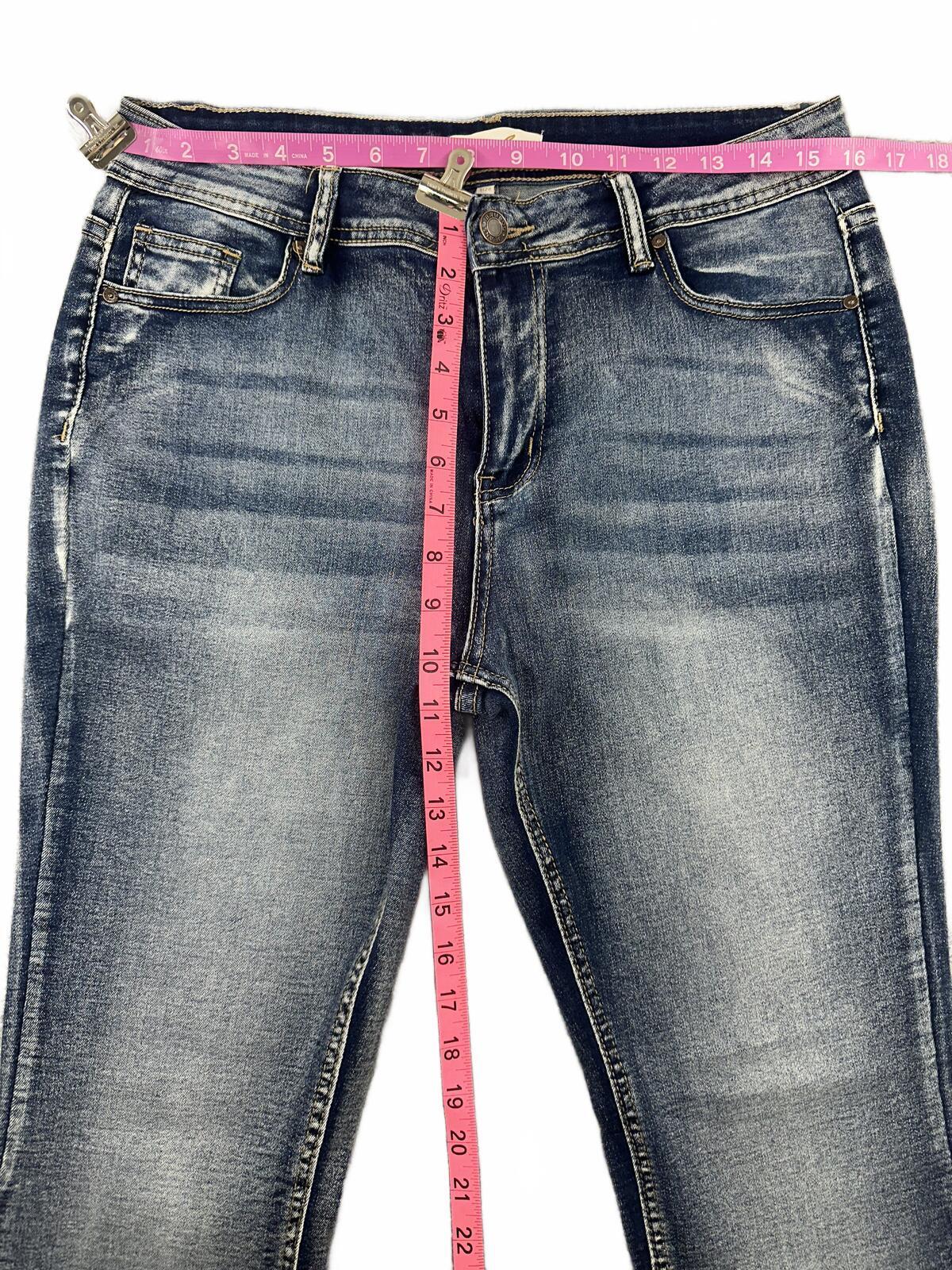 Bamboo Vintage Flared Denim Jeans Retro 70s Boho Chic Classic Blue