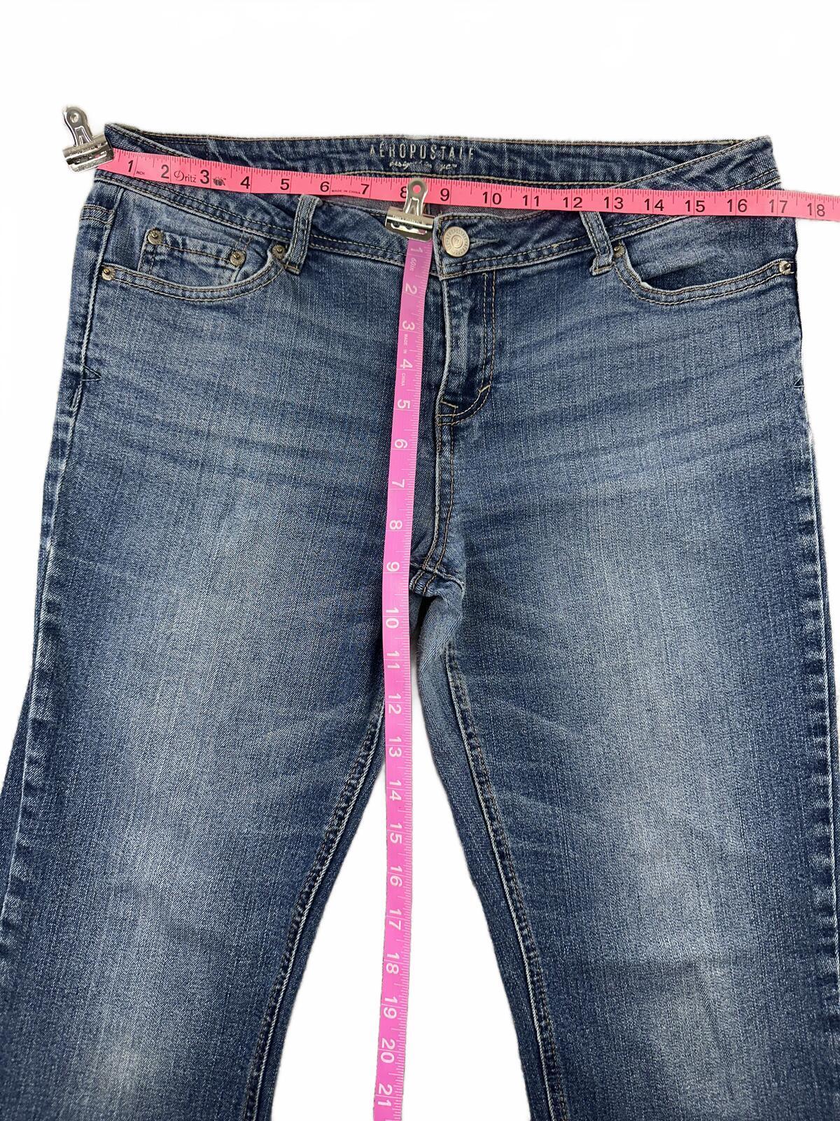 Aéropostale Classic Bootcut Jeans Medium Blue Wash Vintage Inspired Y2K