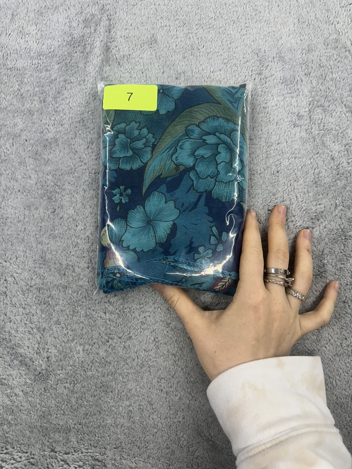 Floral Blue Lightweight Scarf
