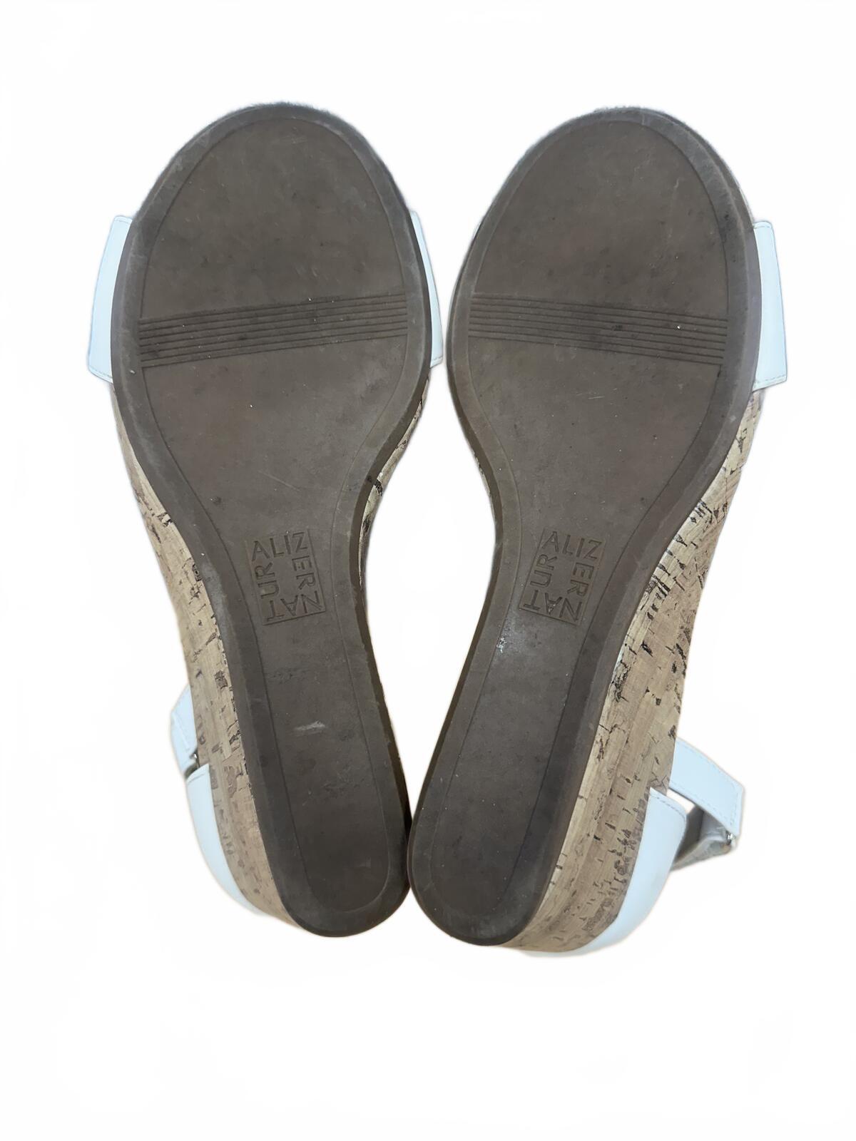 Naturalizer White Cork Wedge Sandals Bohemian Casual Summer