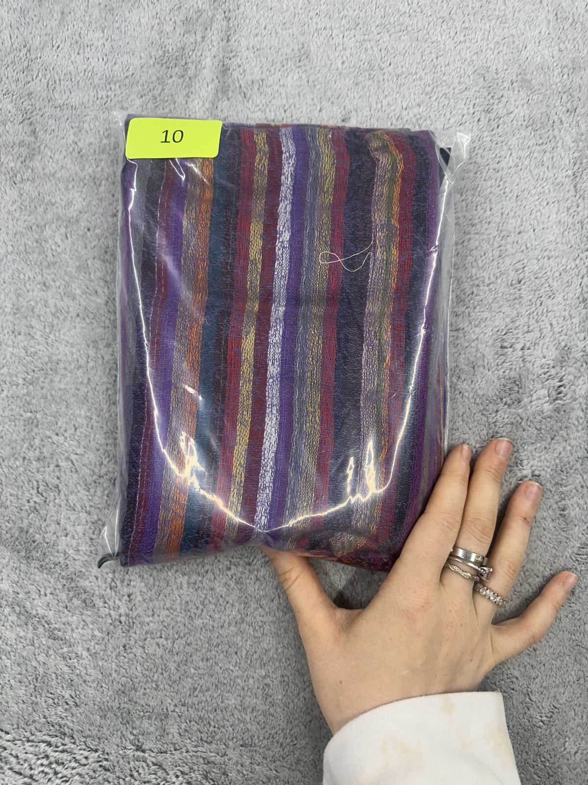 Striped Purple Multicolor Lightweight Scarf