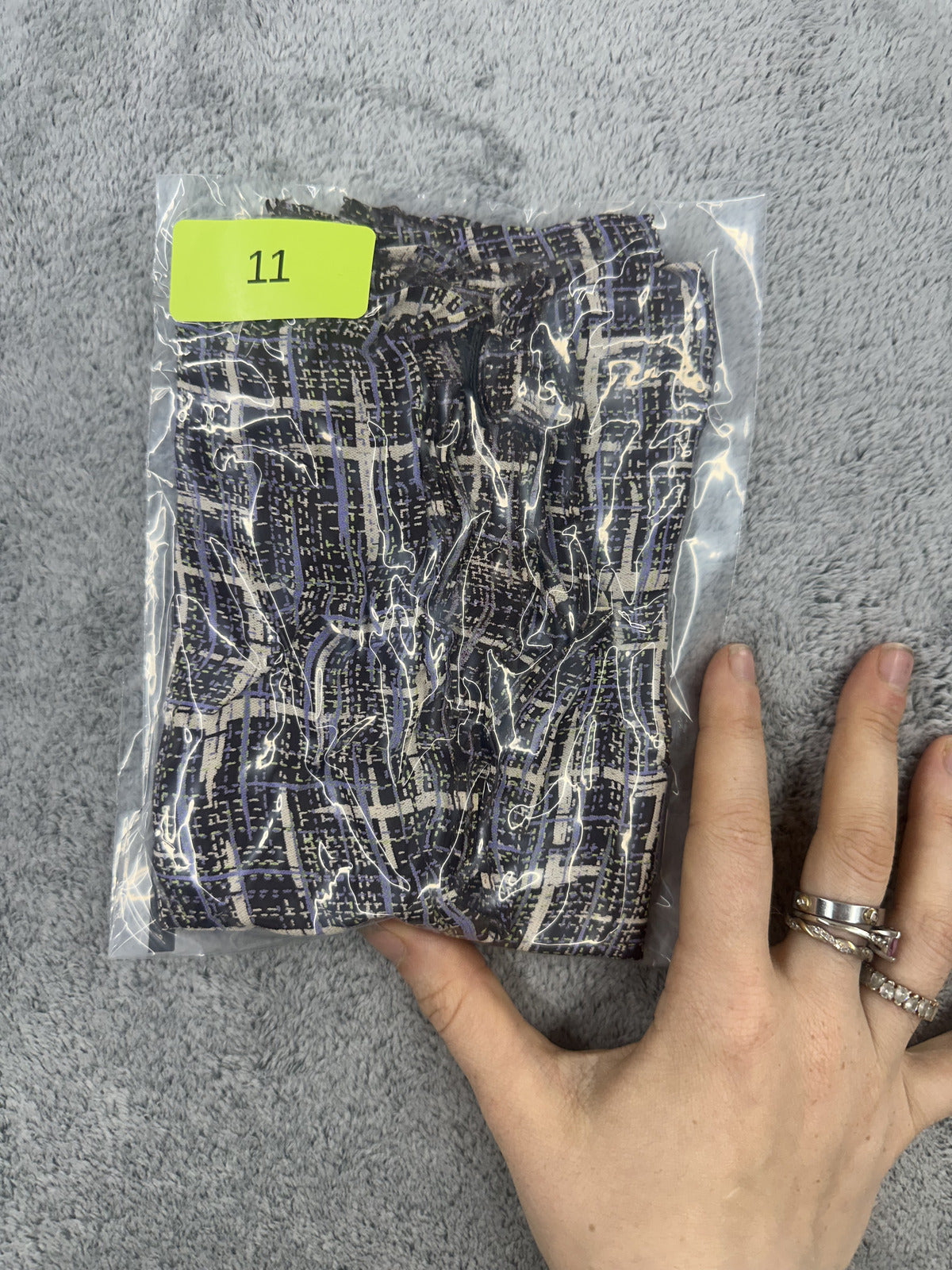 Plaid Scarf Brown Purple Lightweight Crinkled Fabric Accessory