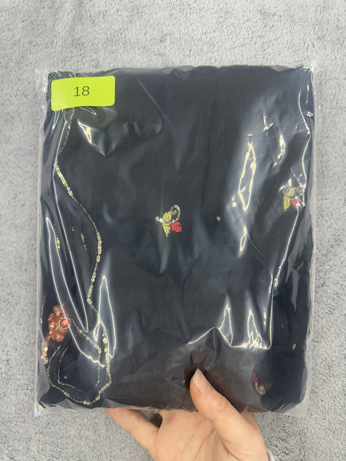 Vintage Whimsigoth Sheer Black Floral Embroidered Wrap