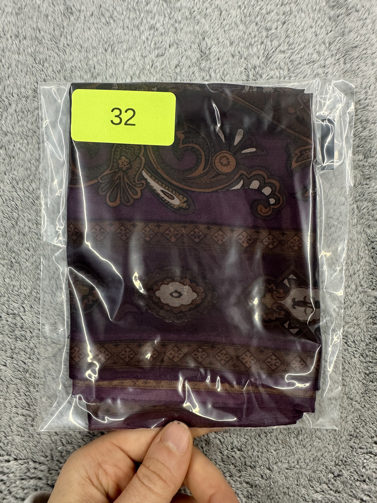 Vintage Purple Paisley Sheer Scarf