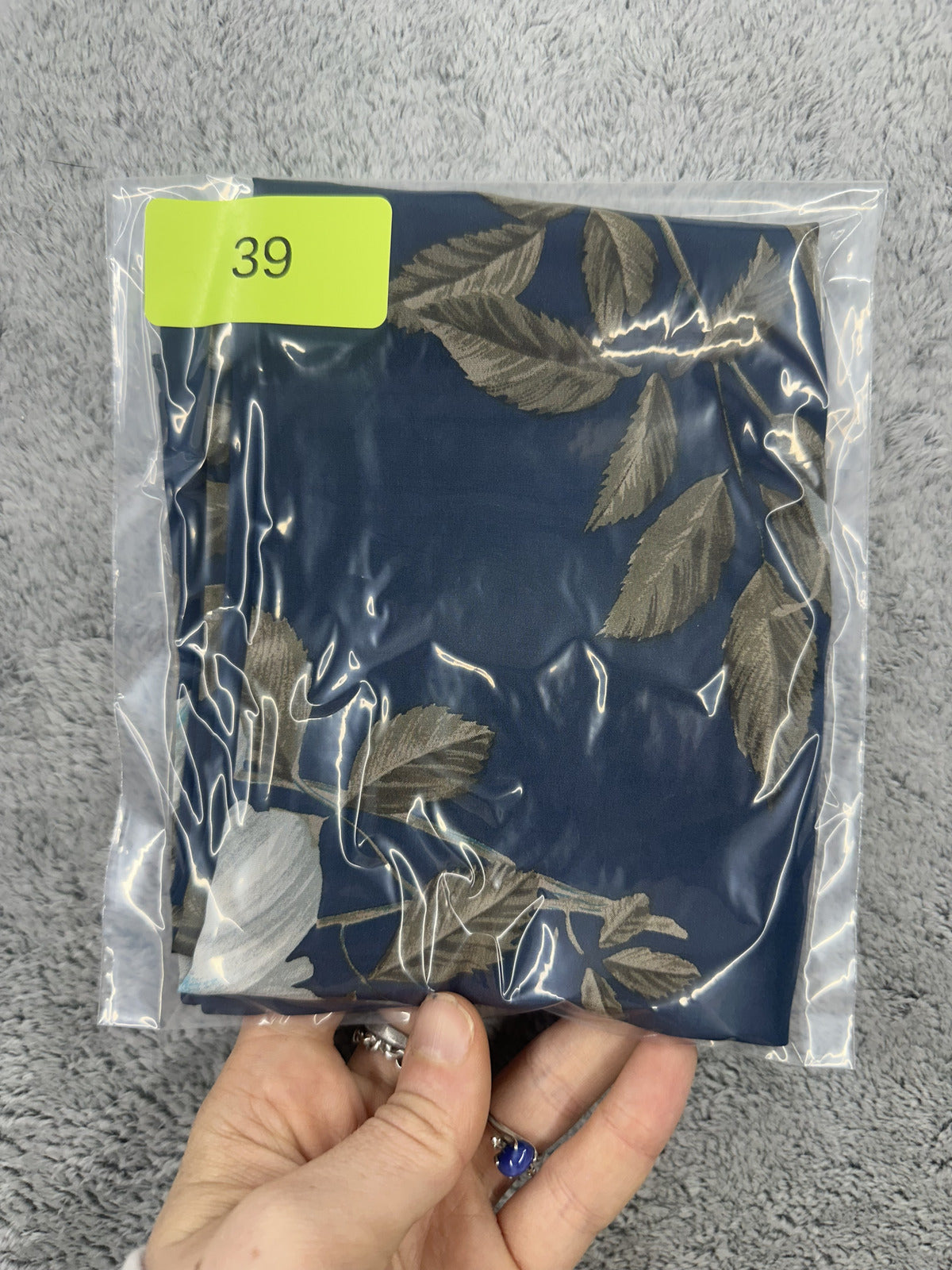 Ellen Tracy Vintage Floral Navy Scarf
