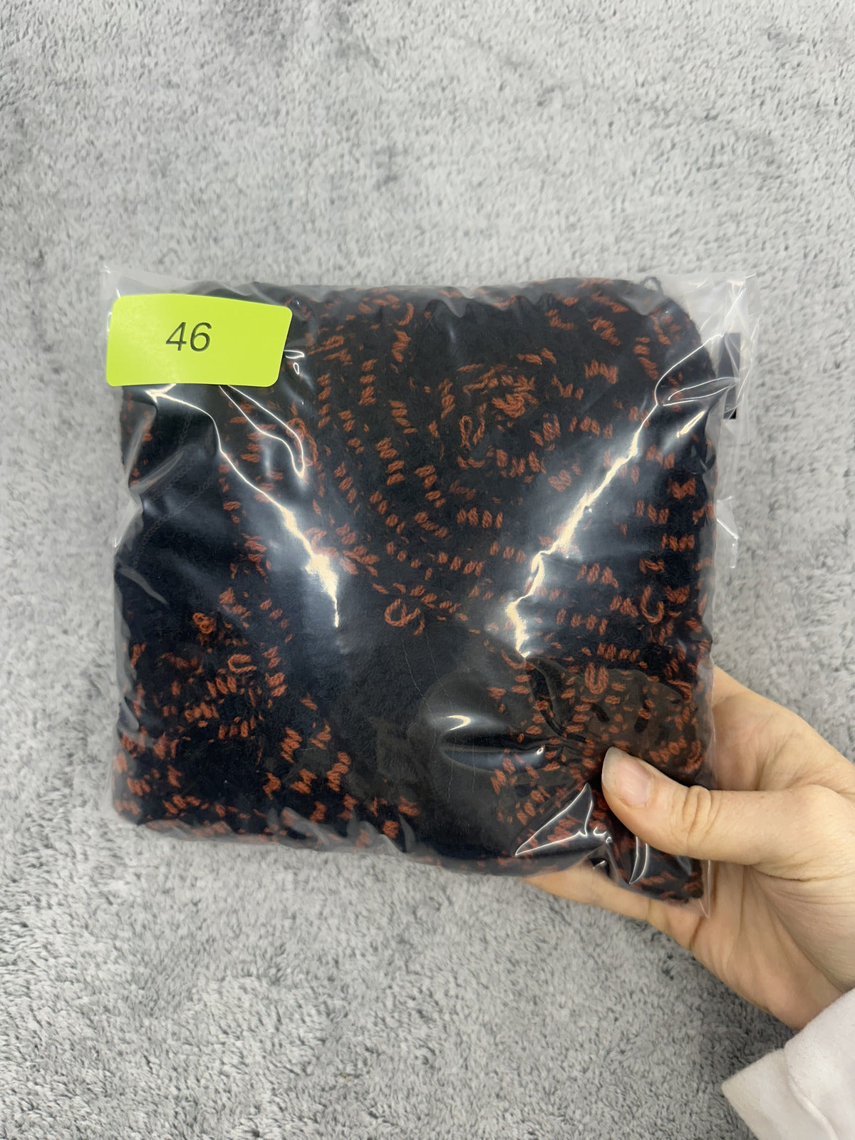 Cozy Black and Orange Ruffled Scarf