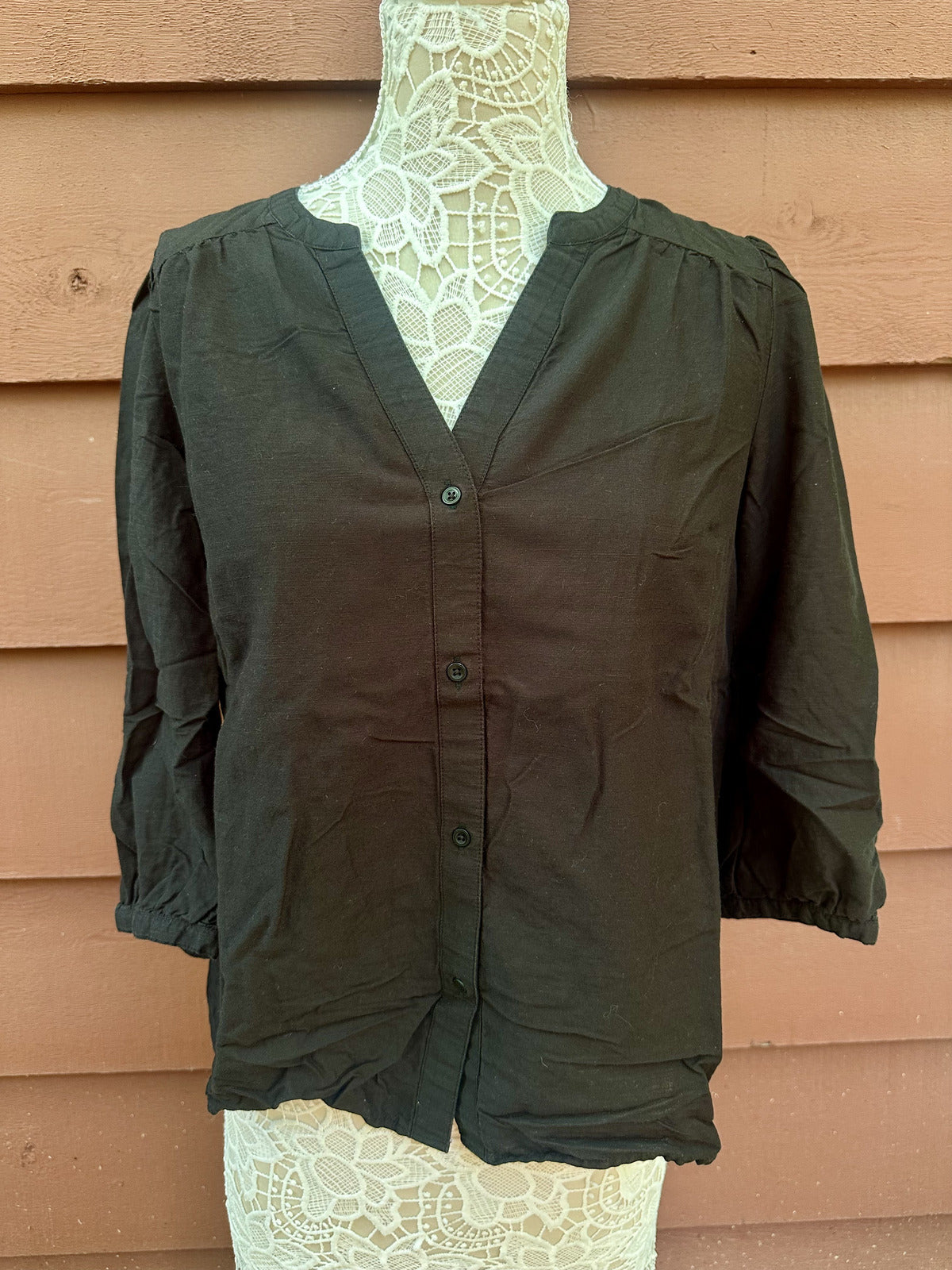 Knox Rose Boho Blouse 3/4 Puff Sleeve