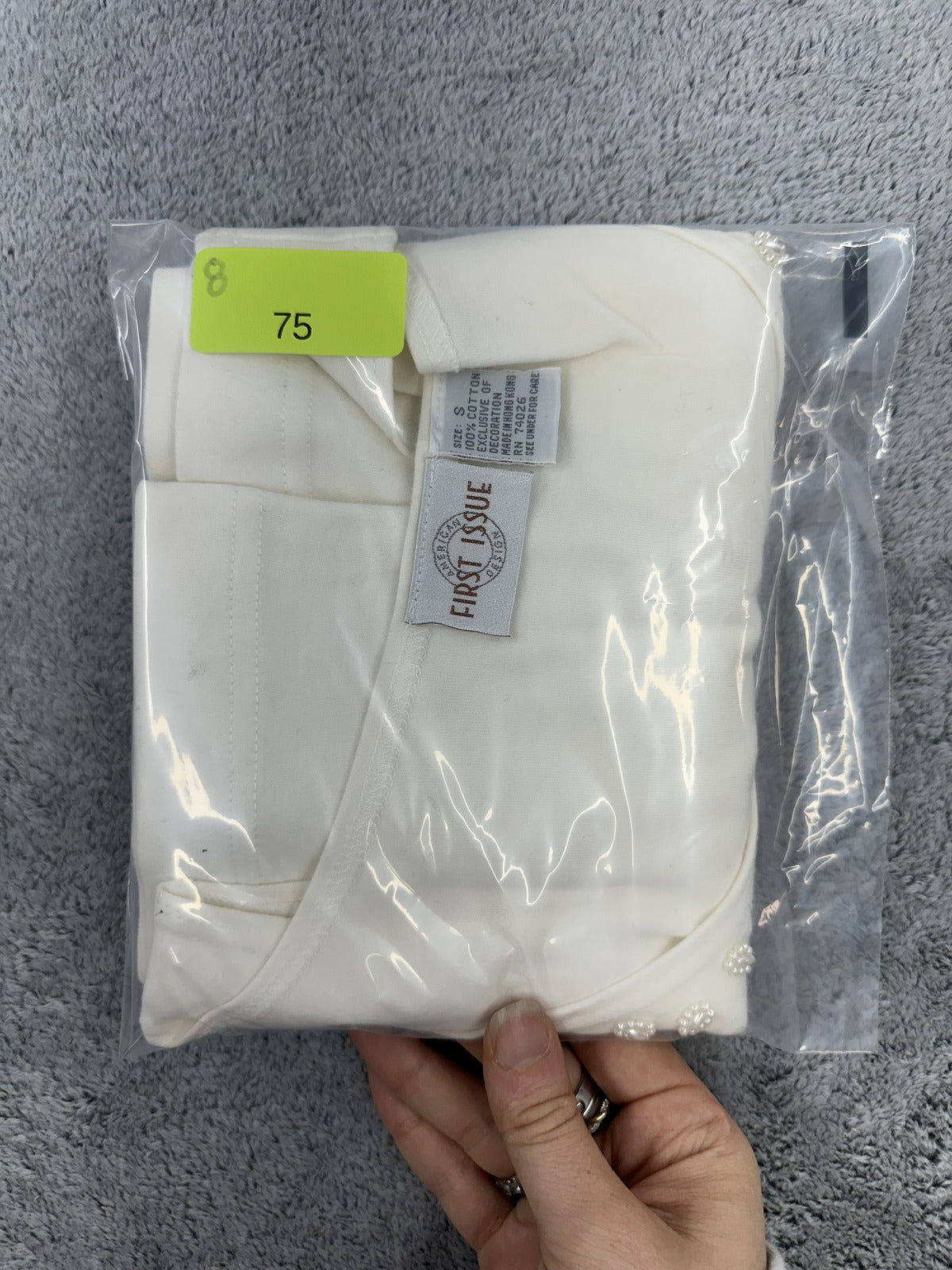 First Issue by Liz Claiborne White Rhinestone Embellished Tank Top