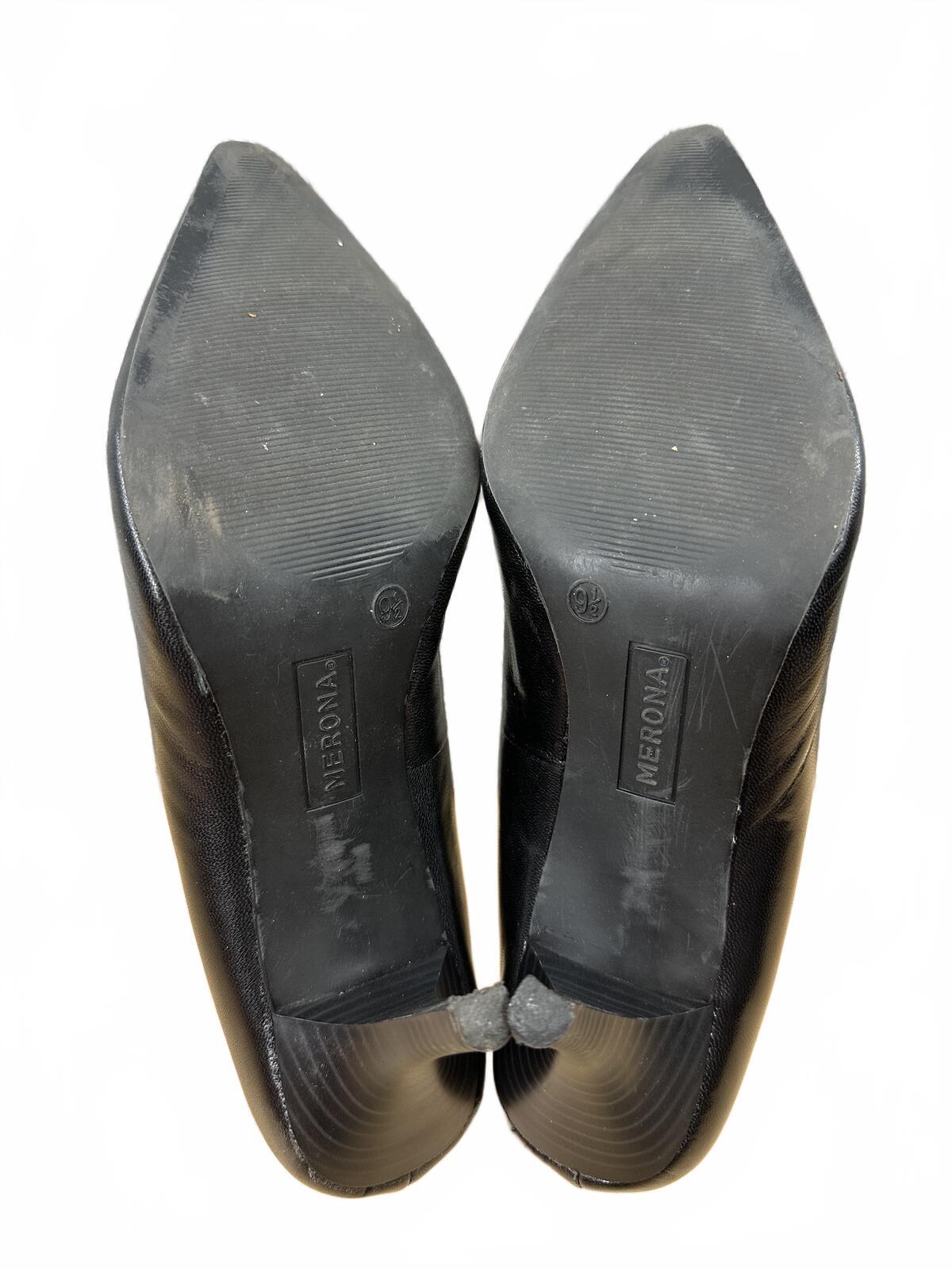 Merona Classic Black Pointed Toe Heels Elegant Minimalist Office Pumps