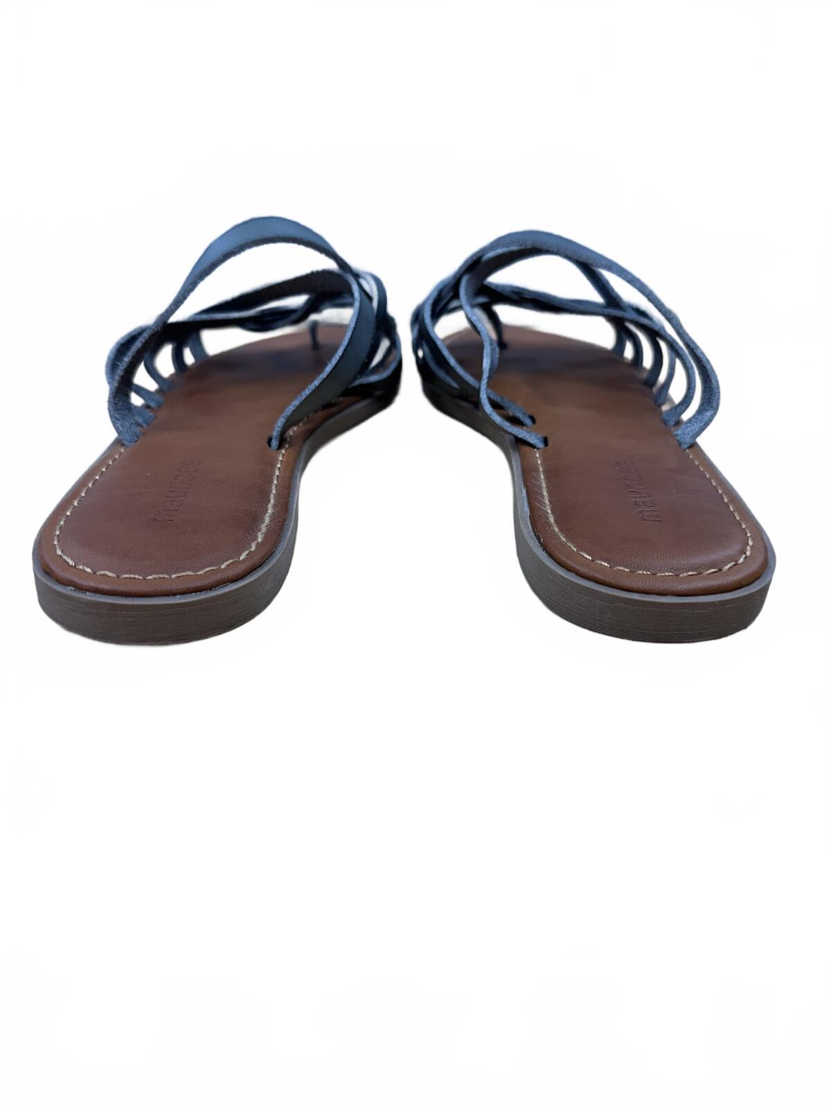 Maurices Strappy Slide Sandals Brown Black Casual Minimalist Summer Shoes