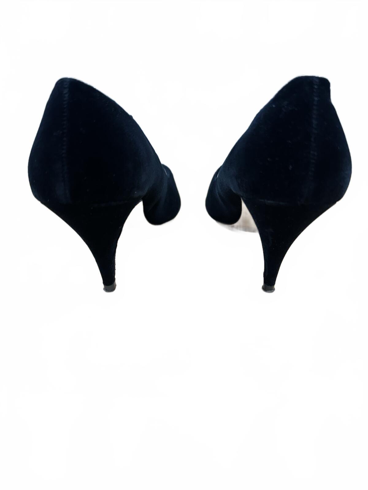 Nina Black Velvet Kitten Heel Pumps Classic Vintage Formal Shoes