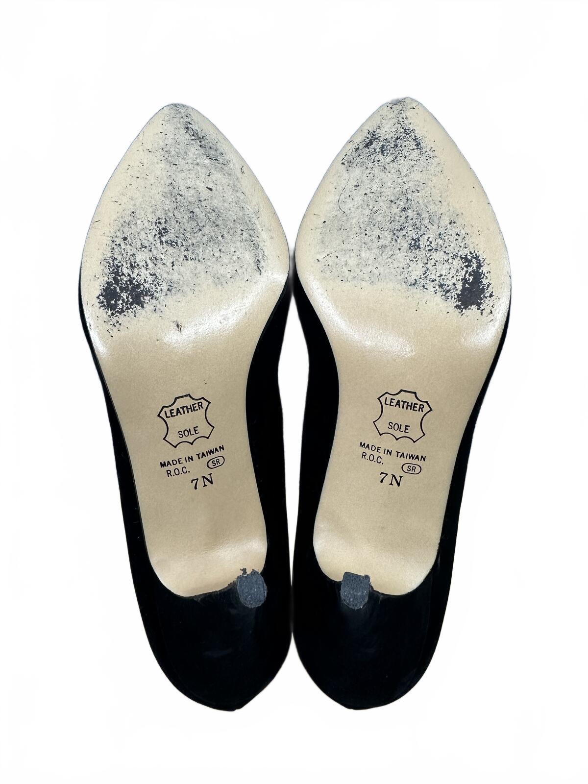 Nina Black Velvet Kitten Heel Pumps Classic Vintage Formal Shoes