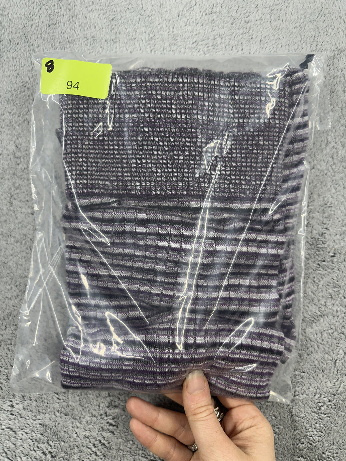 Y2K iZ Byer Purple and White Short Sleeve Turtleneck Knit Top