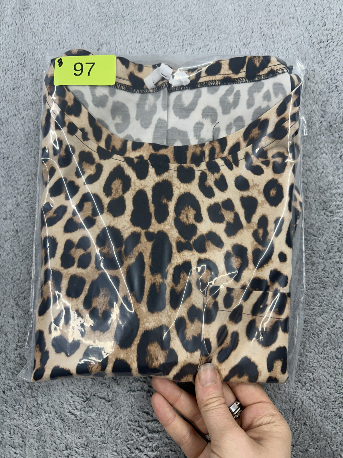 Good American Leopard Print Woven Pocket T Shirt