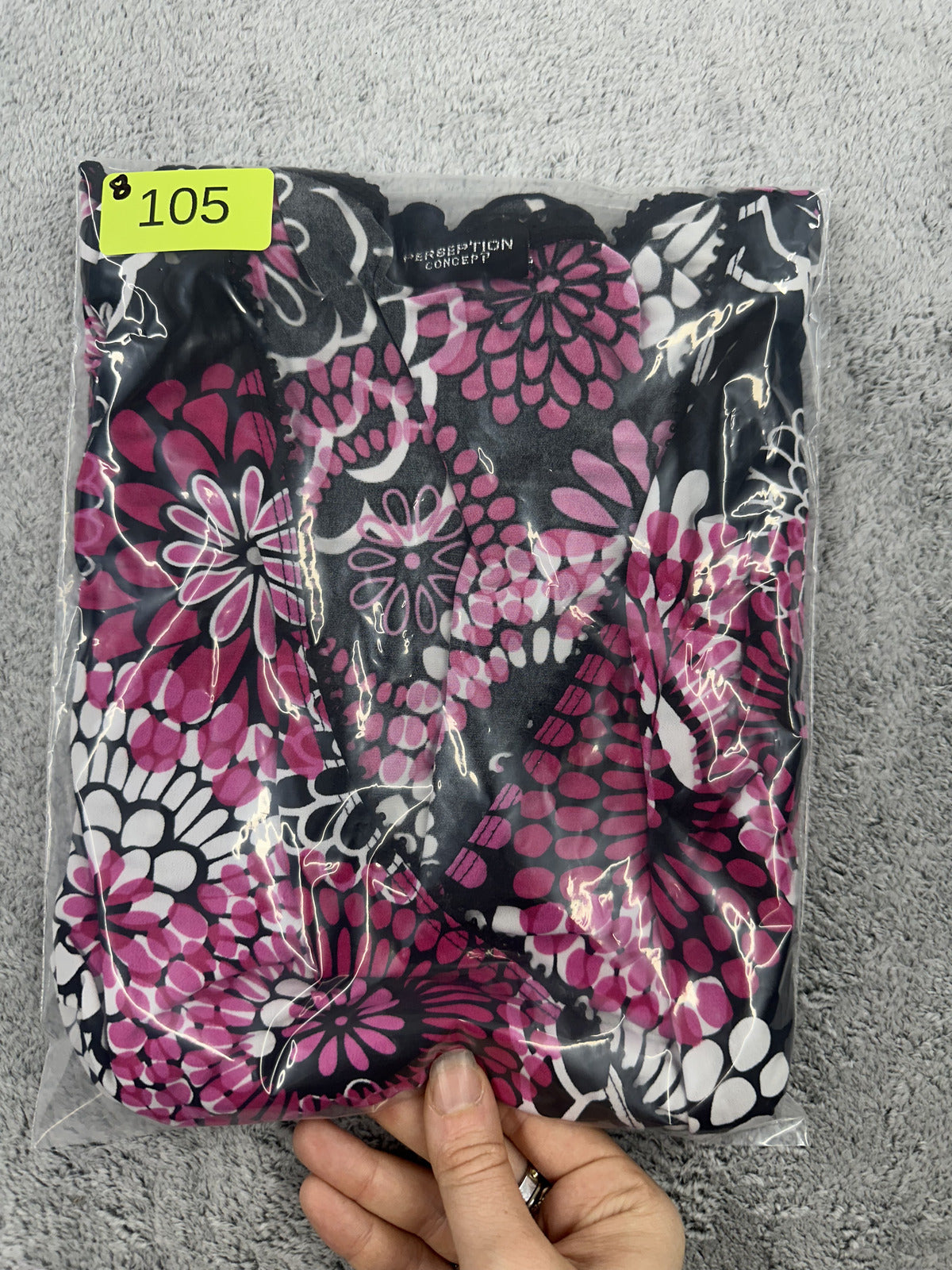 Perseption Concepts Floral Print V Neck Top