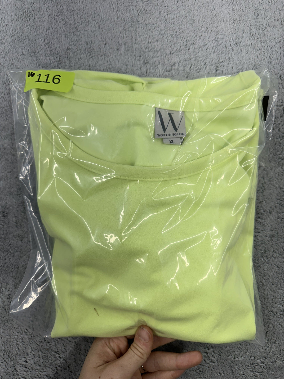 NWT Worthington Lime Green Puff Sleeve Tee