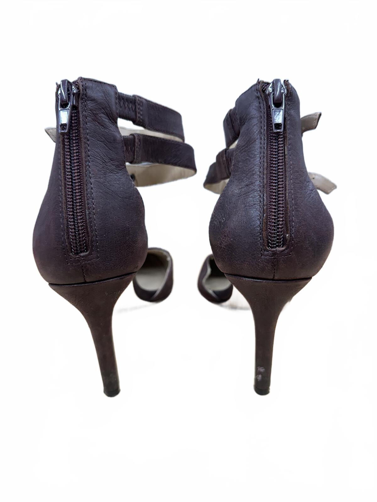 Sole Society Black Pointed Toe Heels with Double Ankle Straps