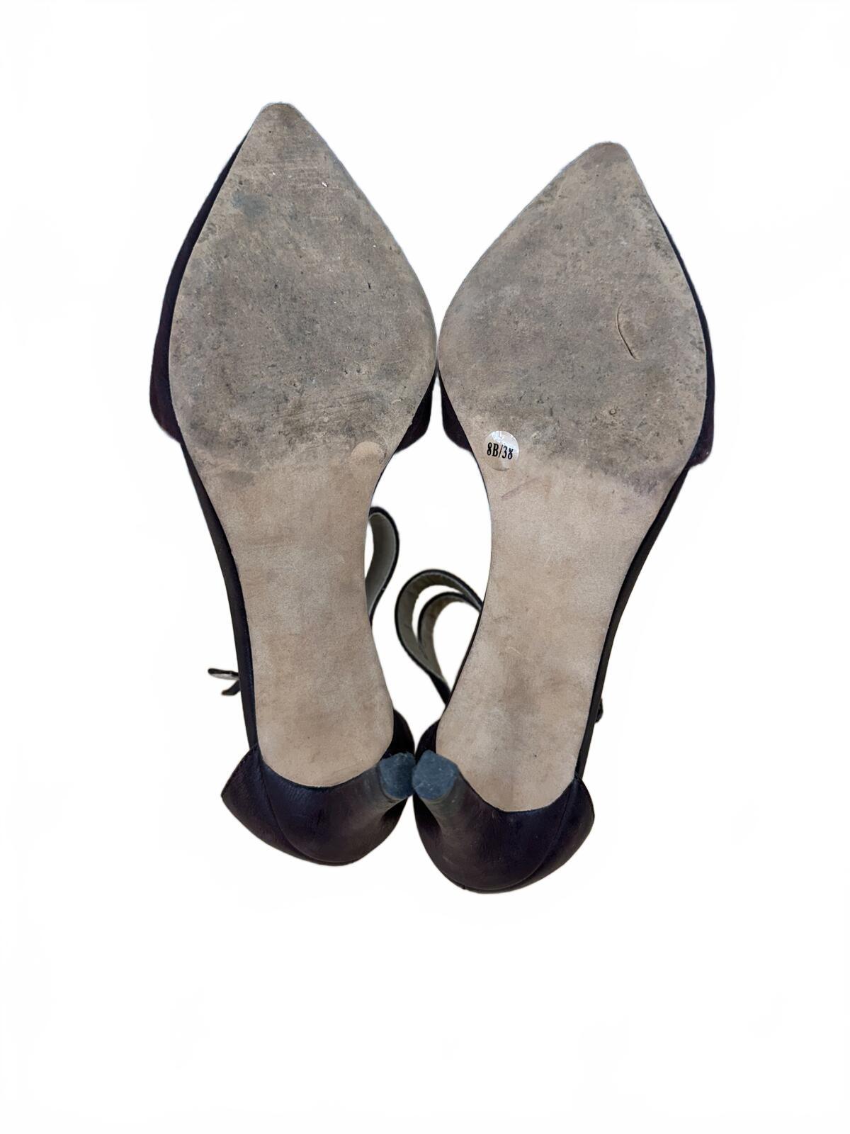 Sole Society Black Pointed Toe Heels with Double Ankle Straps