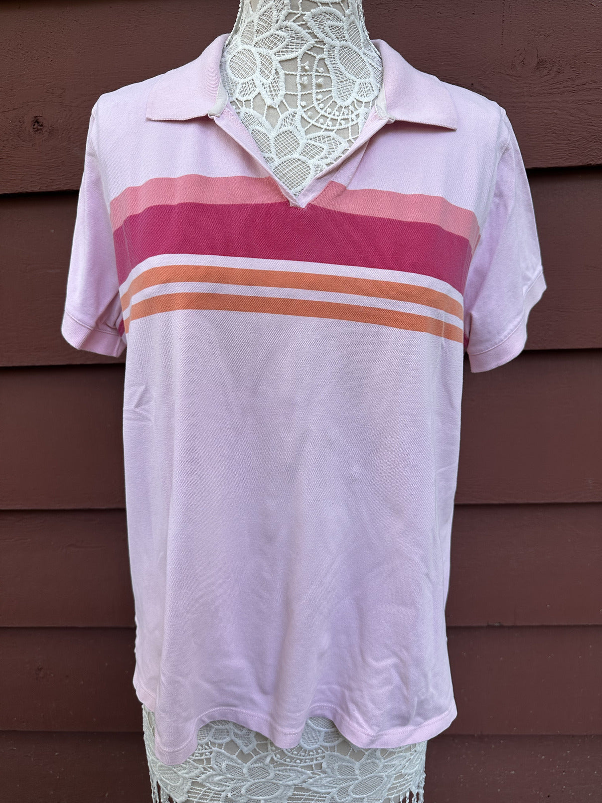 Vintage St. John’s Bay Sunset Striped Retro Polo