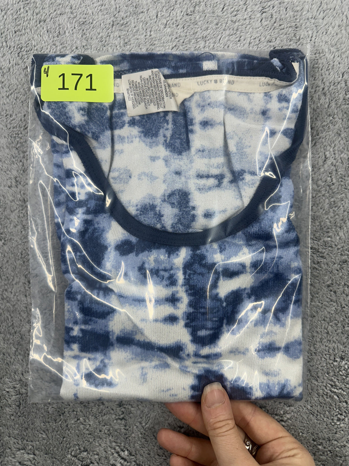 Lucky Brand Tie Dye Tank Top Blue White