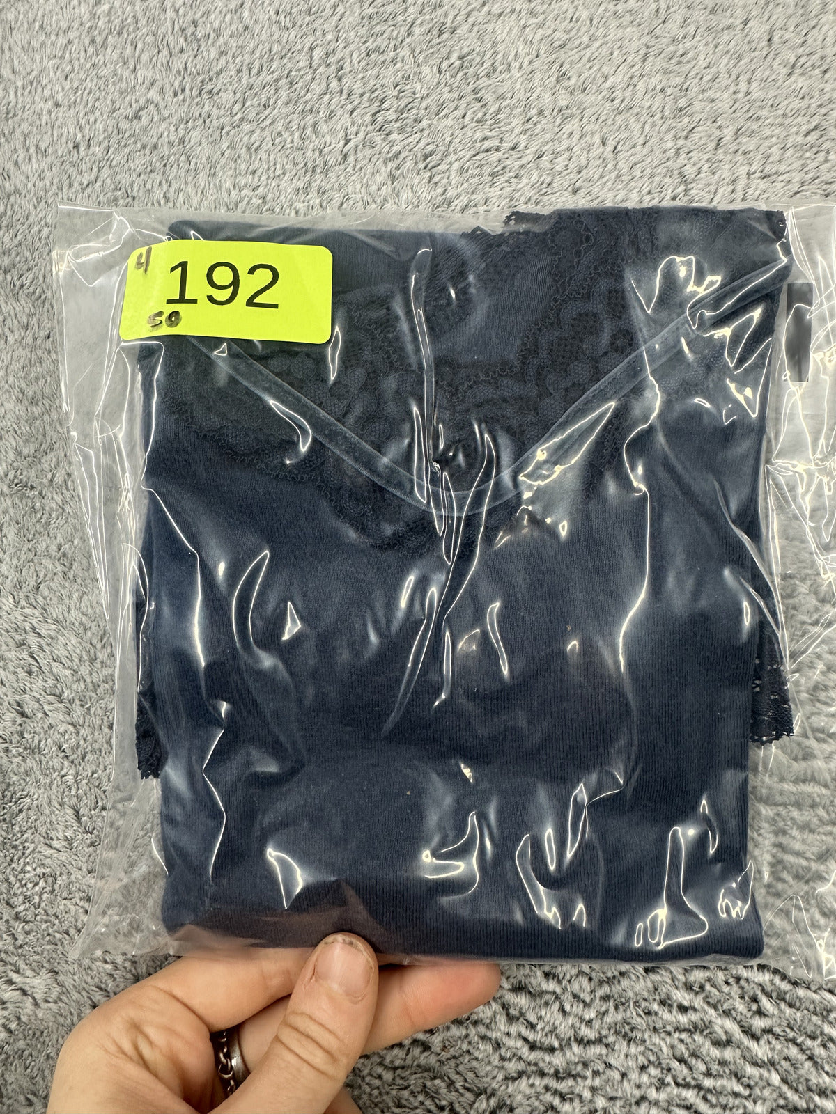 Y2K SO Navy Blue Lace Trim V Neck Camisole