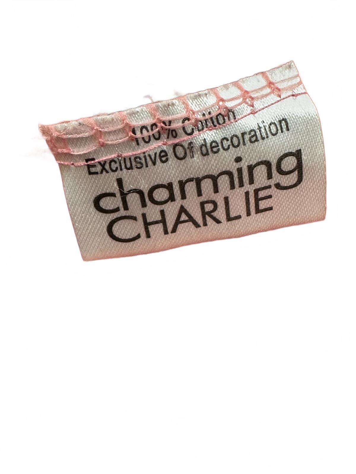 Charming Charlie Bohemian Coral Pink Crochet Trim Scarf