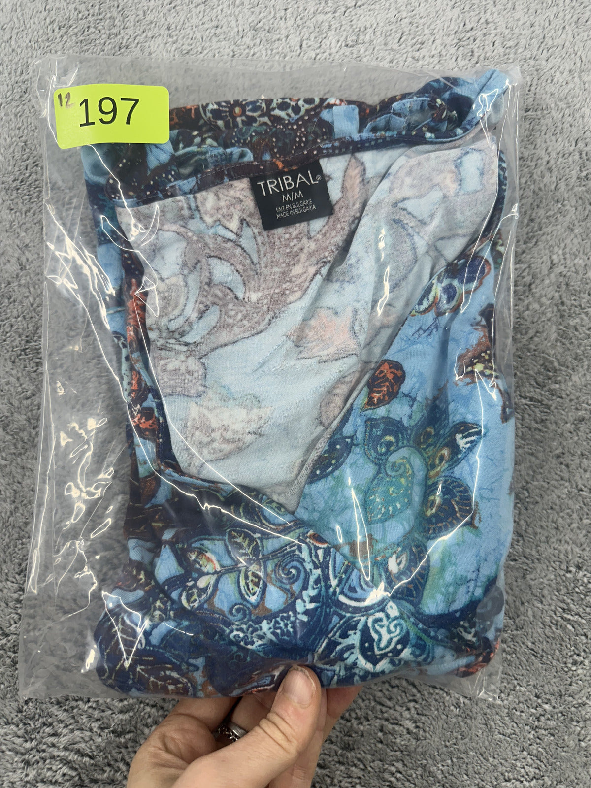Tribal Sleeveless Floral Print Top Blue
