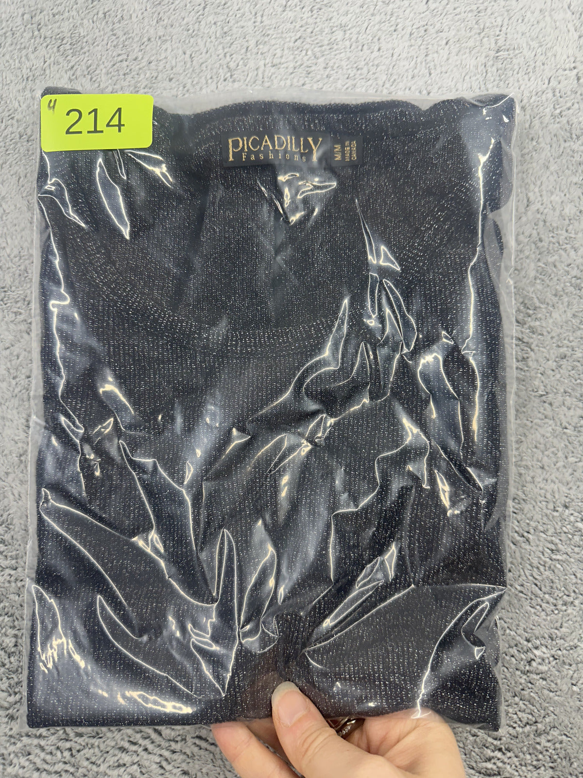 Picadilly Fashions Black Metallic Sleeveless Top