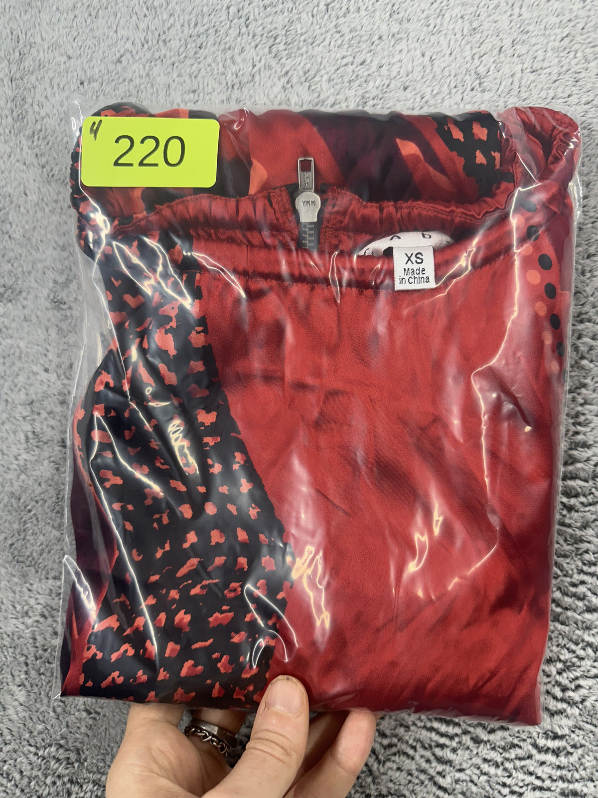 Cabi Red and Black Patterned Sleeveless Top
