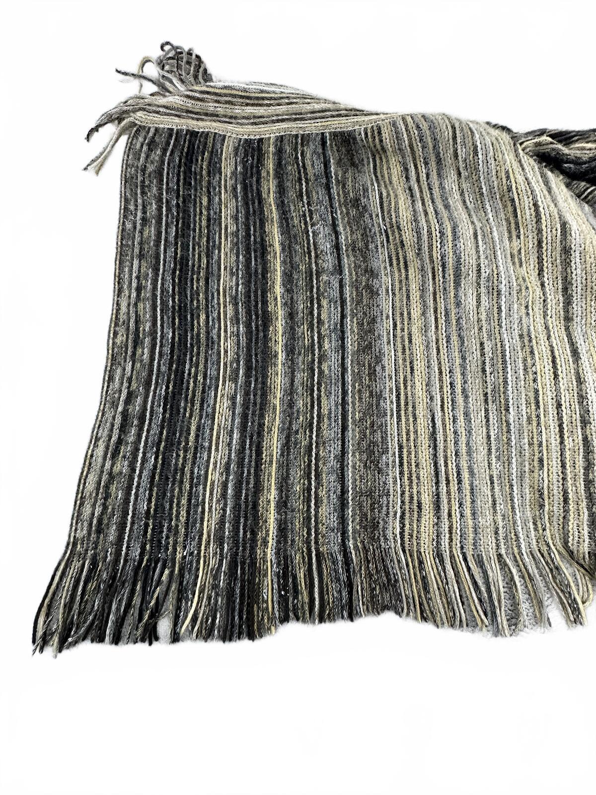 Cozy Striped Knit Poncho Wrap