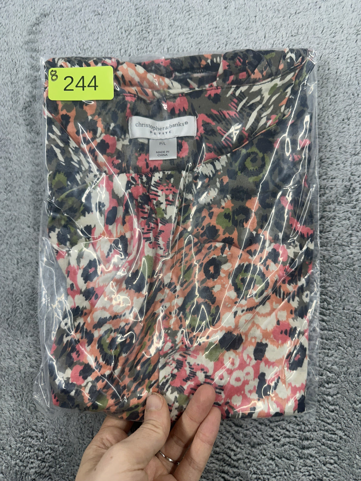 Christopher & Banks Floral Animal Print Blouse Brown Pink Casual Boho