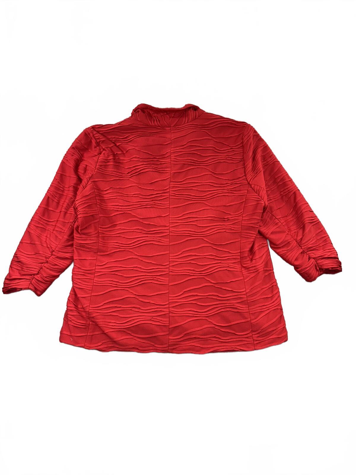 Laura Ashley Red Textured Wave Pattern Blazer Jacket Vintage Inspired