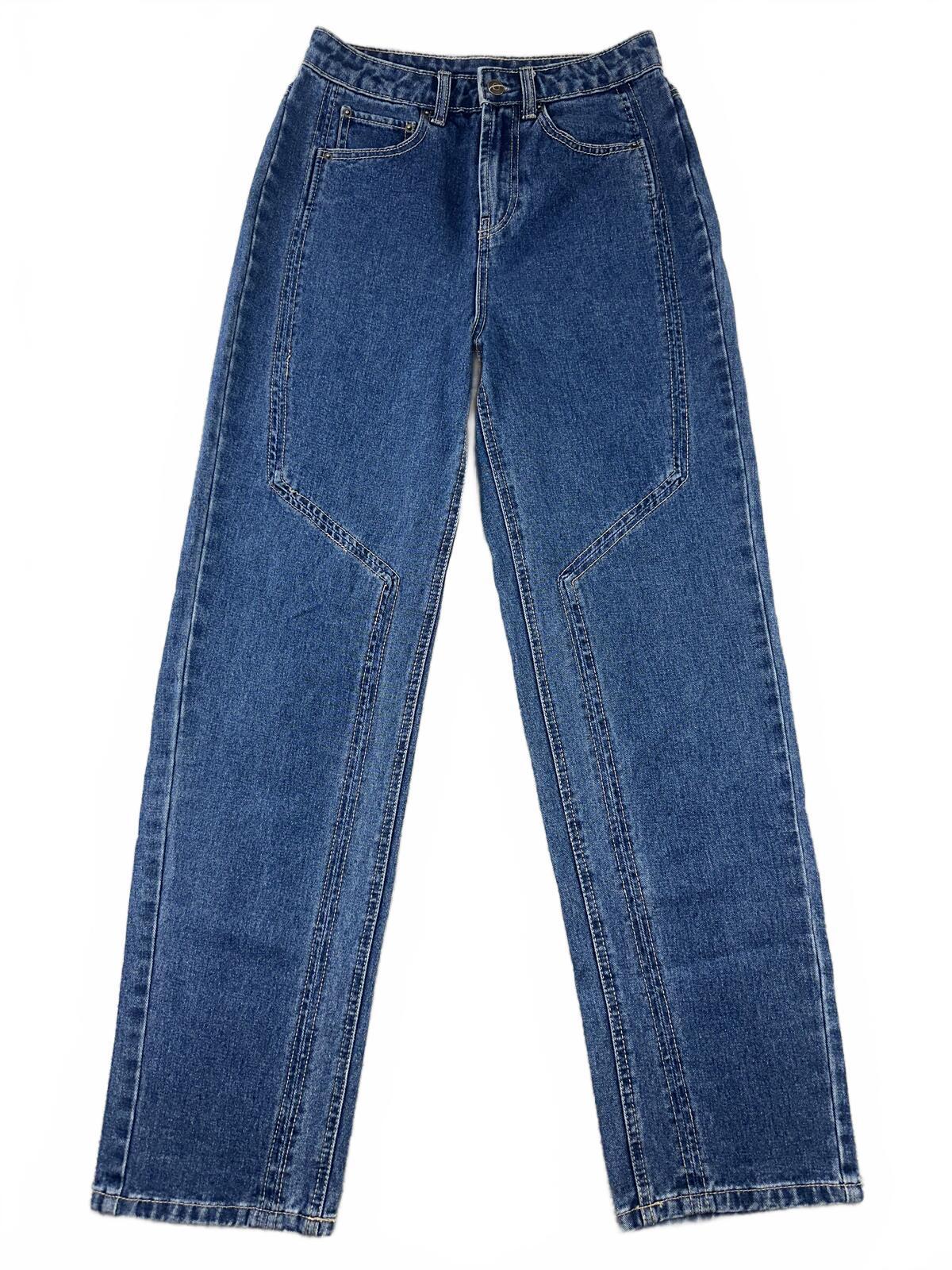 Future Collective Vintage High Waist Straight Leg Jeans Classic Blue