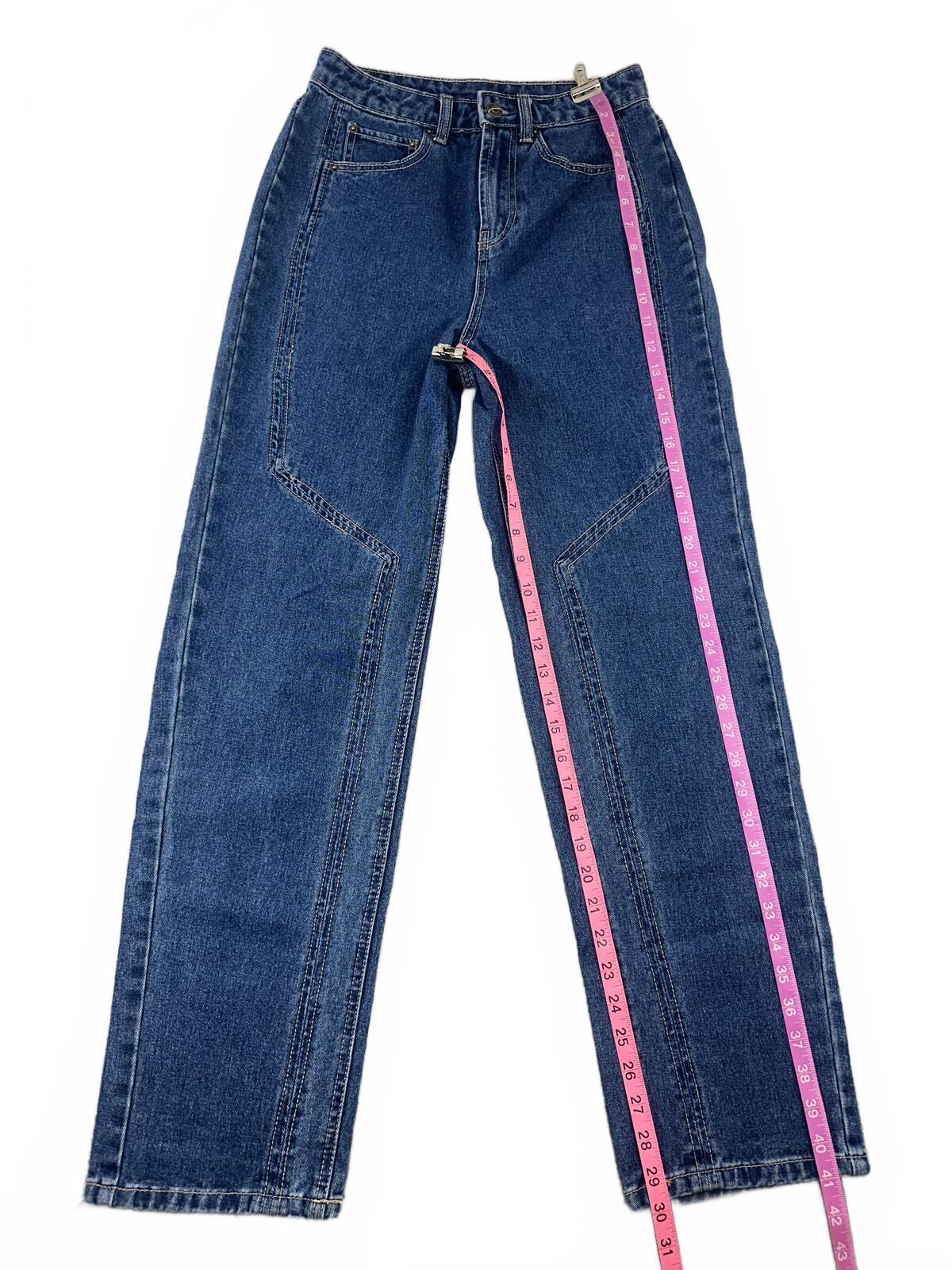 Future Collective Vintage High Waist Straight Leg Jeans Classic Blue