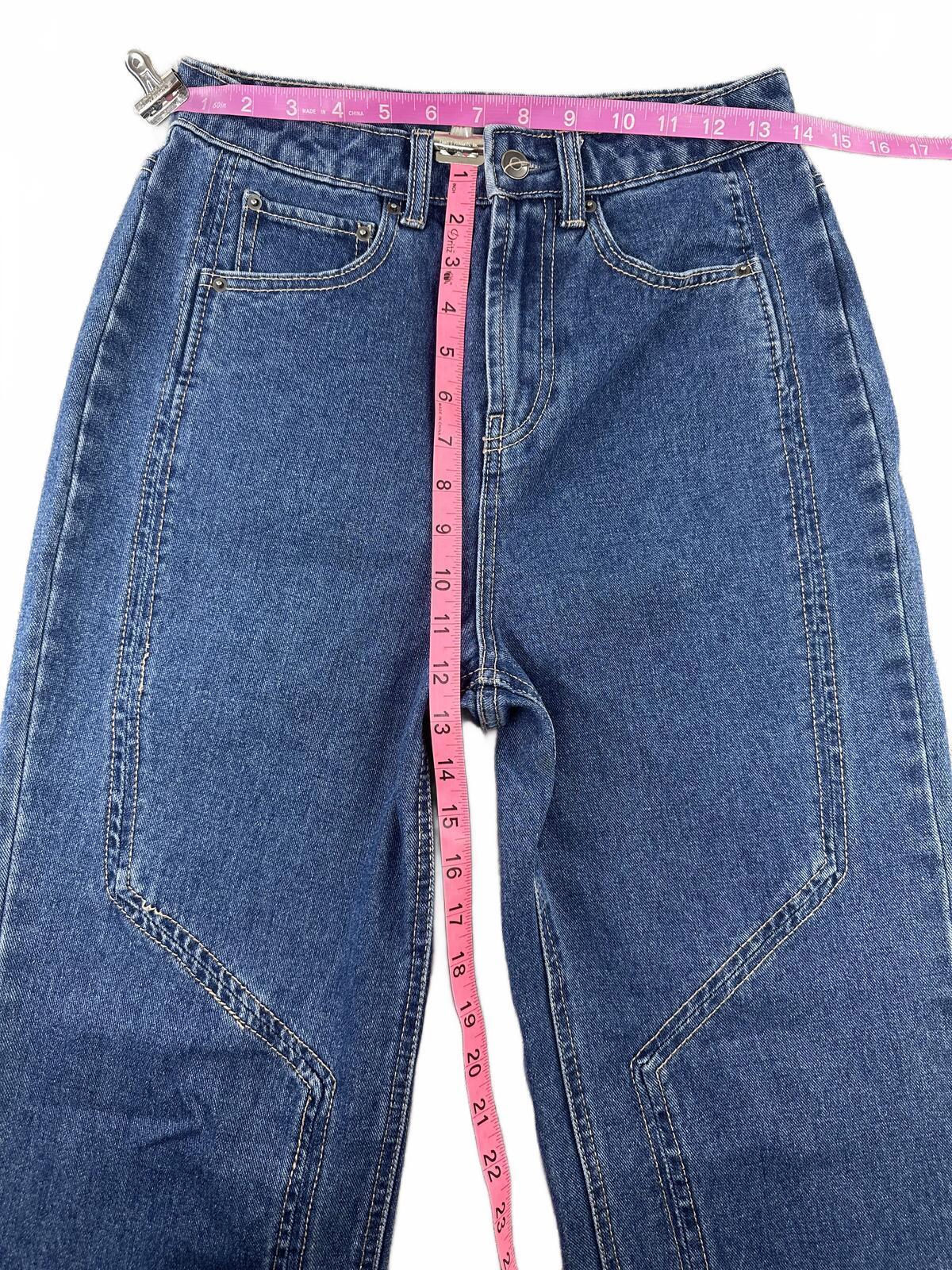 Future Collective Vintage High Waist Straight Leg Jeans Classic Blue