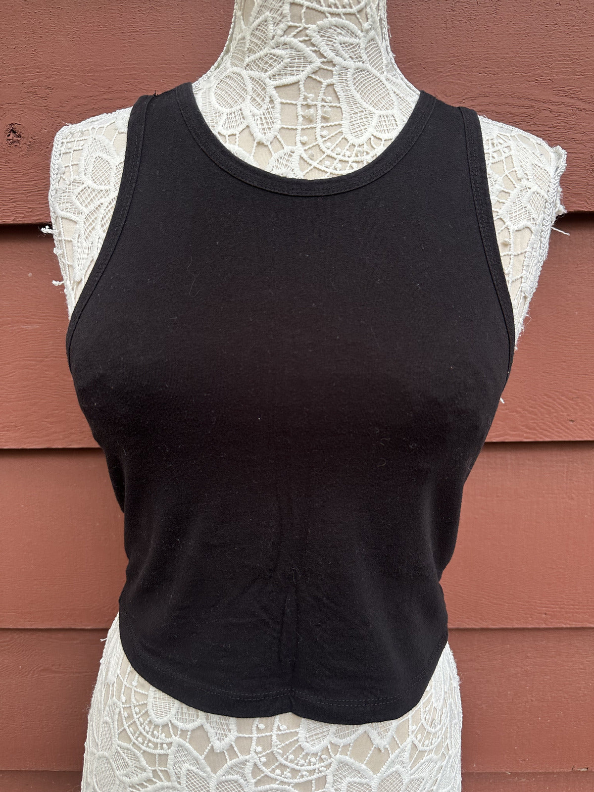 Bozzolo by Fashion Nova Black Cropped Tank Top  Minimalist Casual Preppy