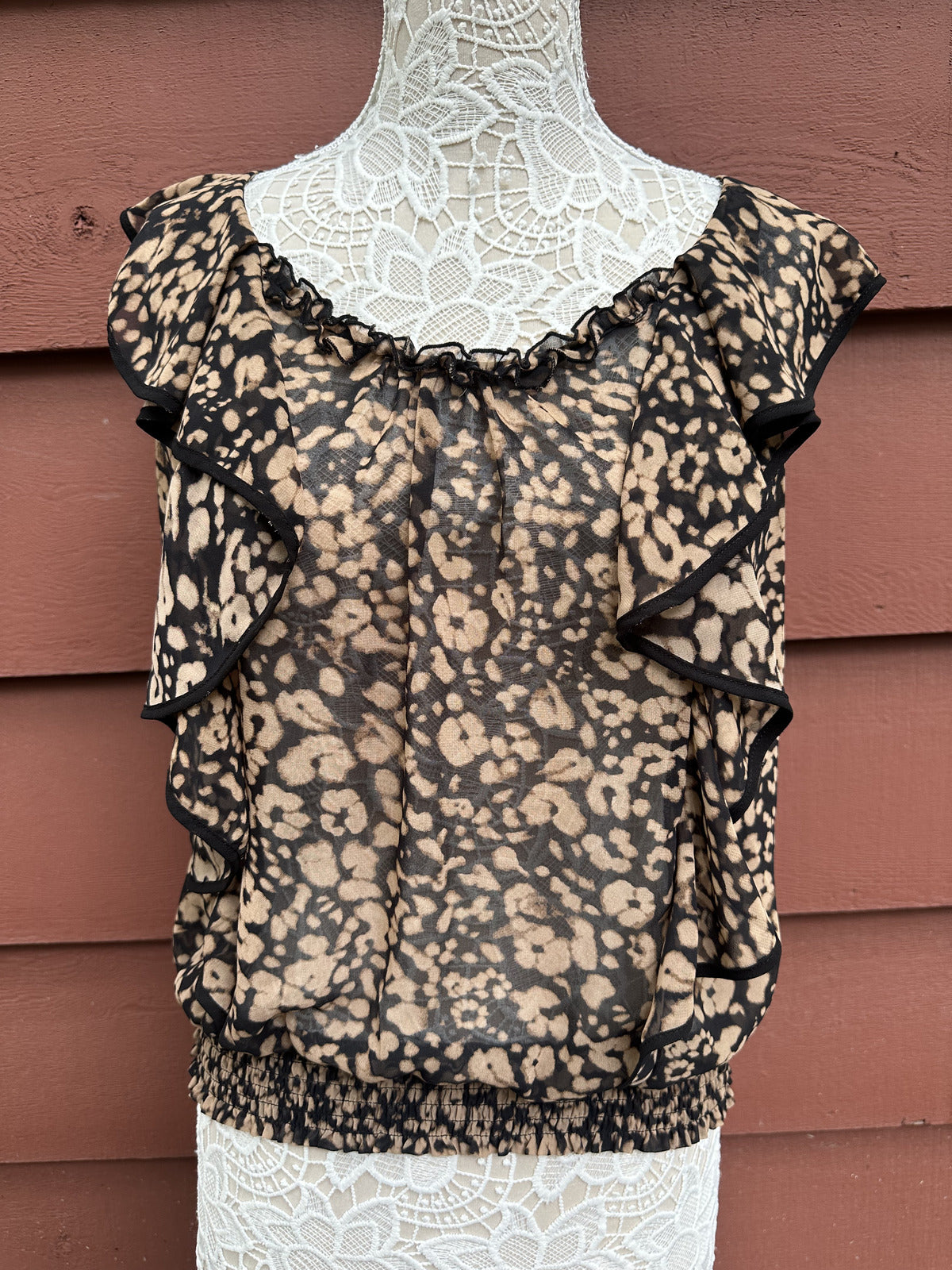 Express Leopard Print Sleeveless Blouse Y2K Style