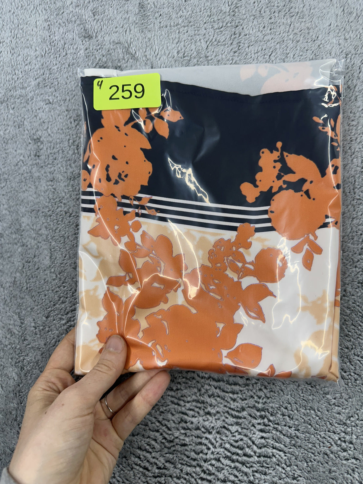 The Limited Floral Camisole Tank Top Orange White Navy Striped