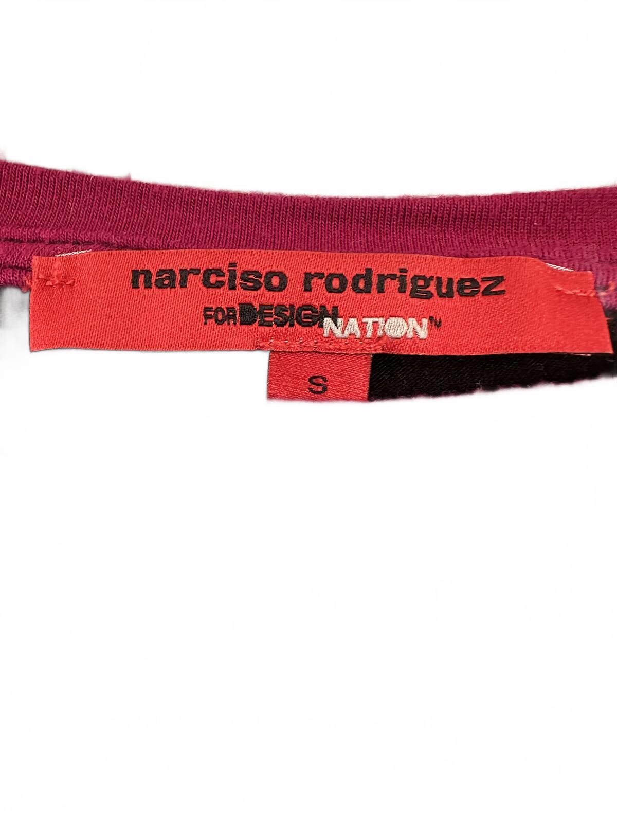 Narciso Rodriguez Colorblock Long Sleeve Top in Magenta Pink Teal and Plum Y2K