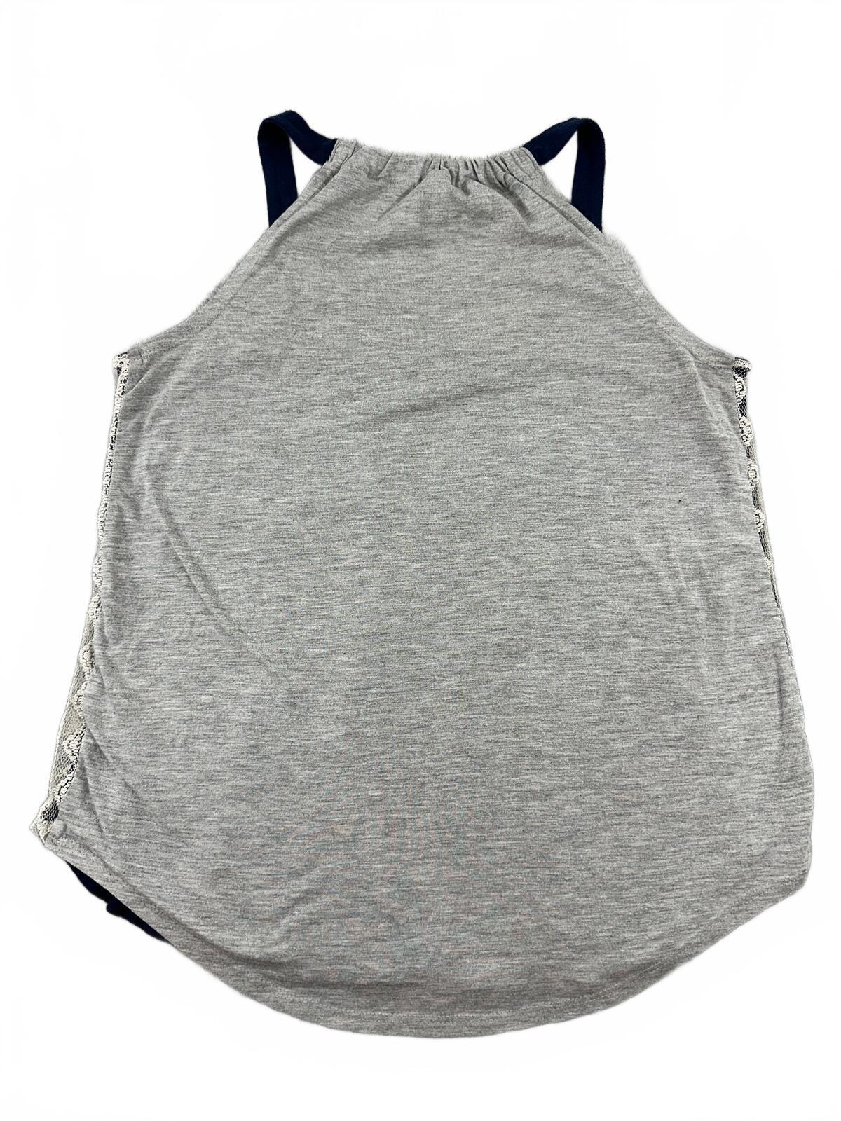 Xhilaration Lace Overlay Tank Top with Navy Straps