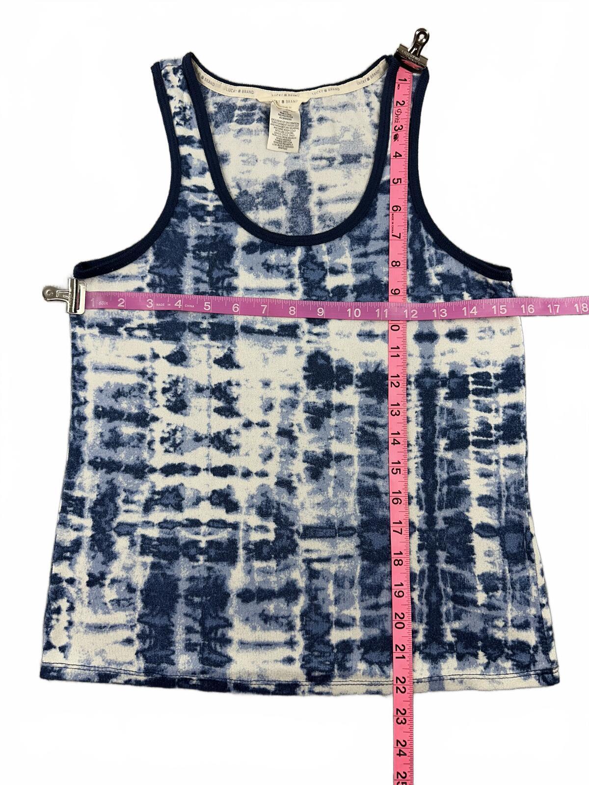 Lucky Brand Tie Dye Tank Top Blue White