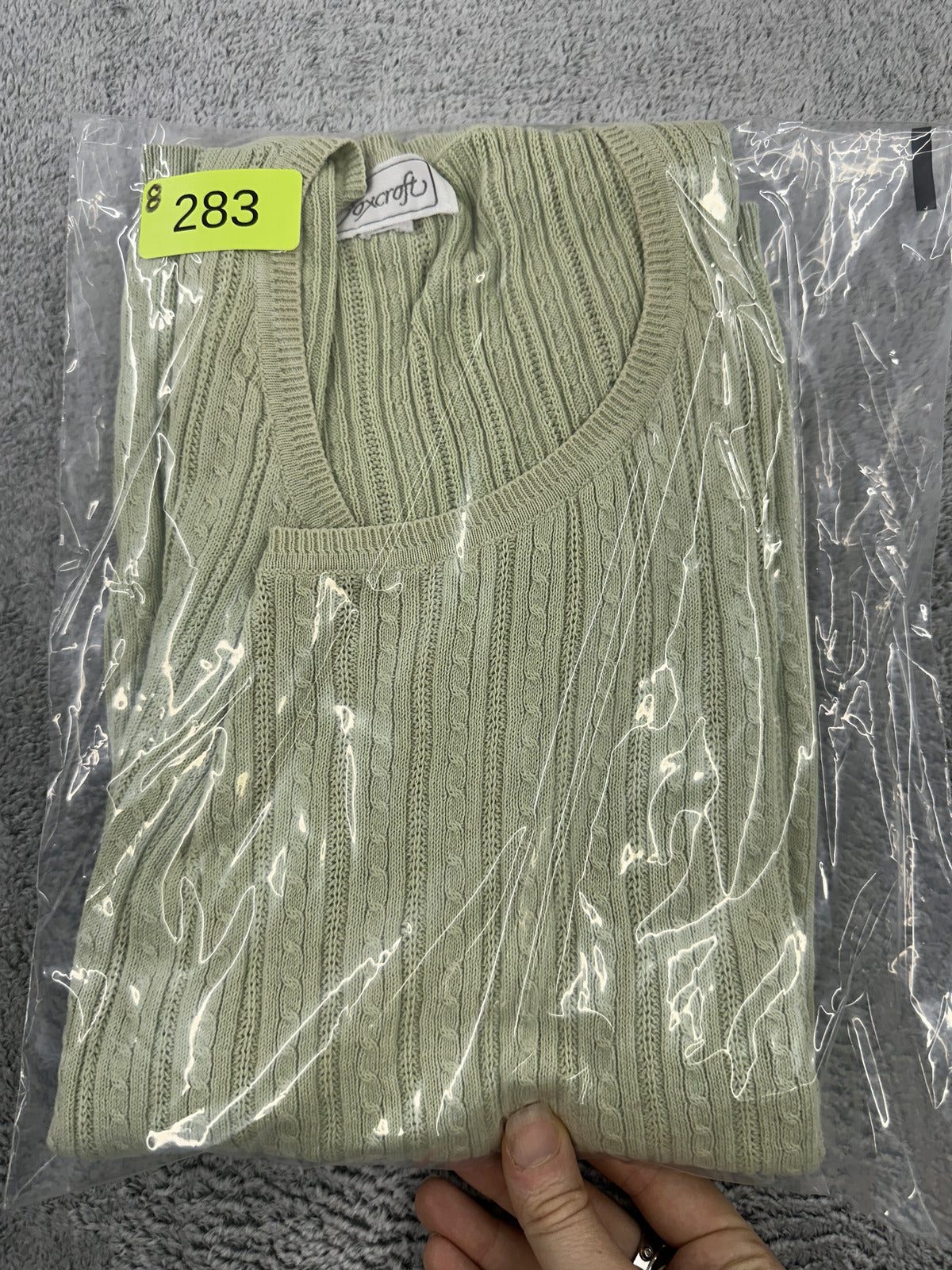 Foxcroft Sage Green Cable Knit Sleeveless Sweater Vest Y2K Fairycore Preppy