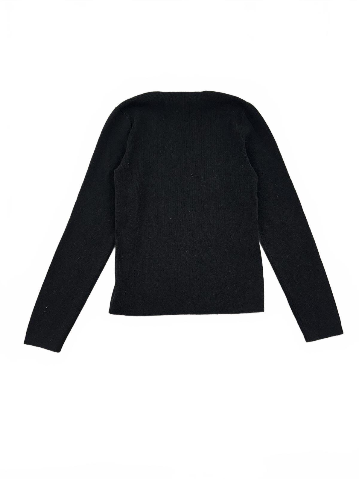 New York & Company Black Long Sleeve Square Neck Sweater