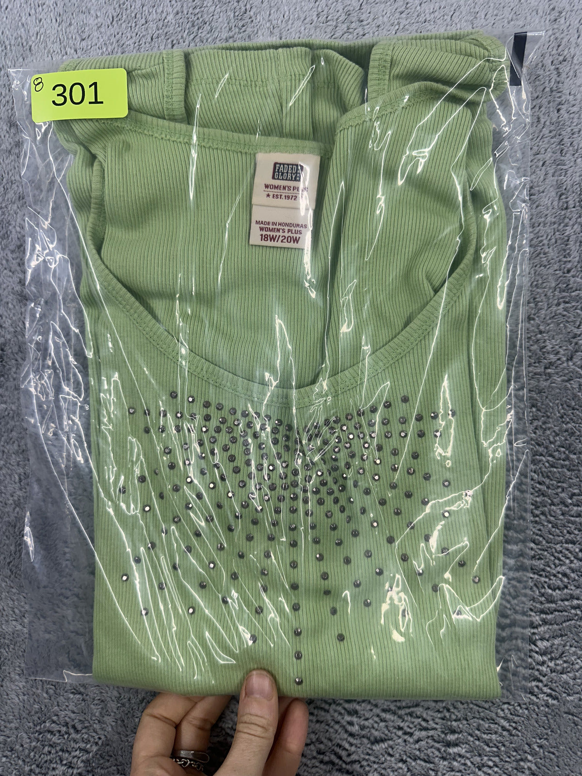 Faded Glory Electric Lime Green Rhinestone Starburst Y2K