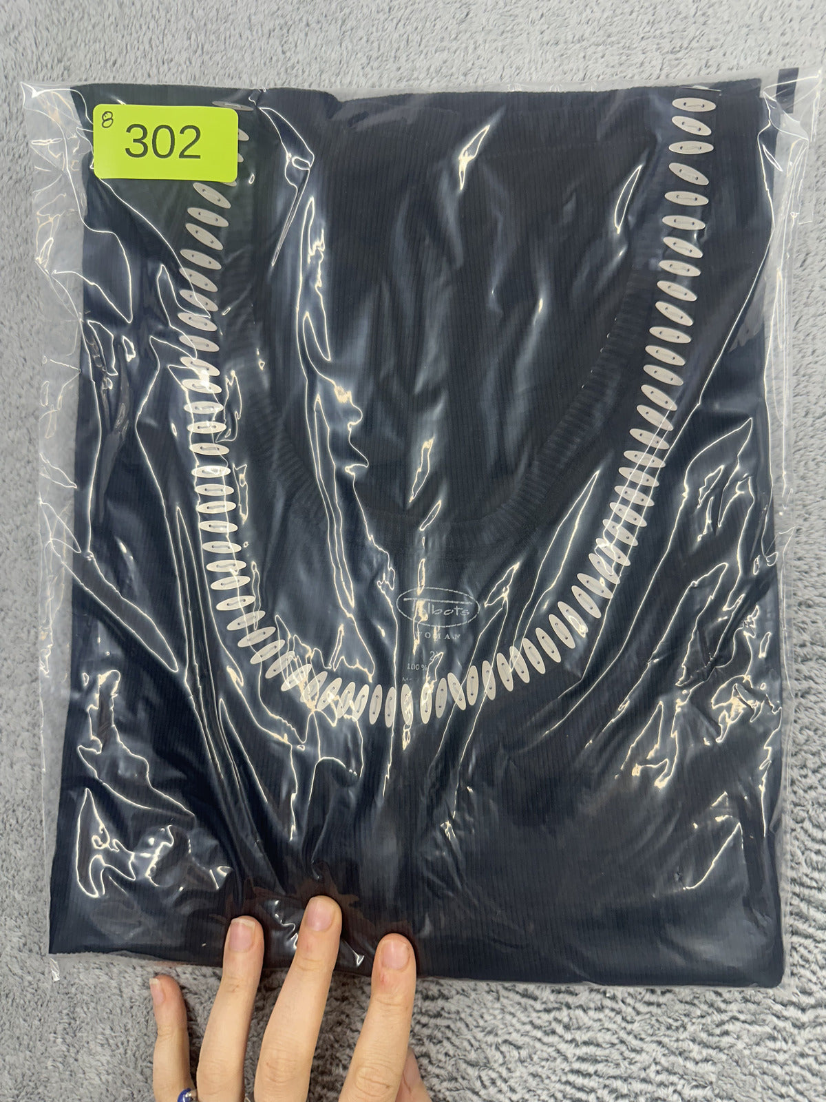 Talbots Black Ribbed Cotton Tank Top with Silver Beaded Scoop Neckline